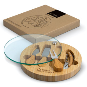Glass and Bamboo Cheese Boards